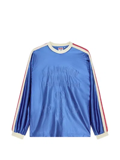 Deus Ex Machina Embossed Long-sleeve T-shirt In Blue