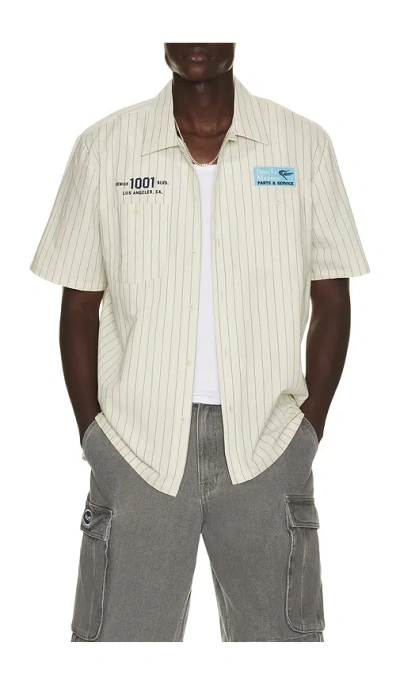 Deus Ex Machina Forecourt Stripe Shirt In Neutral