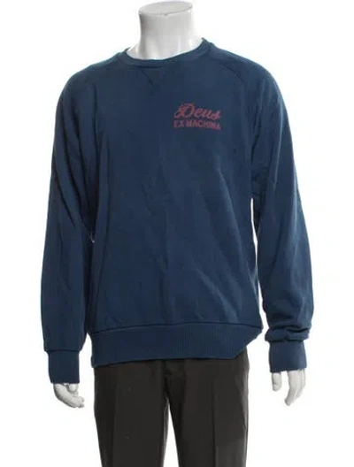Pre-owned Deus Ex Machina Graphic Print Crew Neck Sweatshirt In Blue