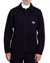 Deus Ex Machina Hank Work Chore Coat In Black In Black