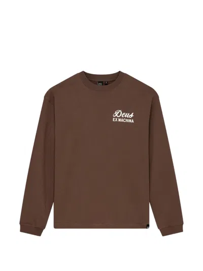 Deus Ex Machina Harajuku Sign Long-sleeve T-shirt In Brown