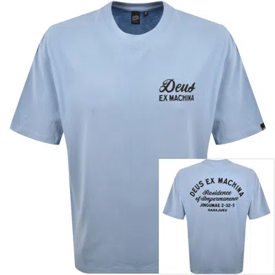 Deus Ex Machina Harajuku Sign T Shirt Blue In Pink