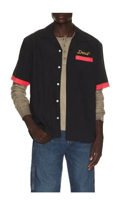 Deus Ex Machina Hisssterical Bowling Shirt In Black