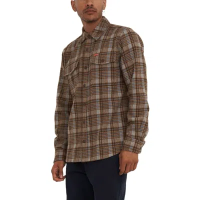 Deus Ex Machina Kalyn Button Plaid Shirt In Brown Check In Multi