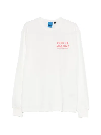 Deus Ex Machina Kumbaya Logo-print Long-sleeves T-shirt In White