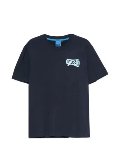 Deus Ex Machina Log Logo-print T-shirt In Blue