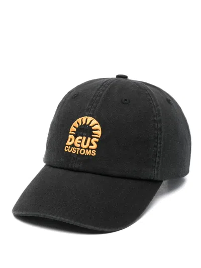 Deus Ex Machina Logo-embroidered Baseball Cap In Black