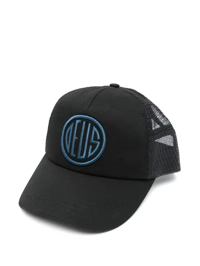 Deus Ex Machina Logo-embroidered Cap In Black