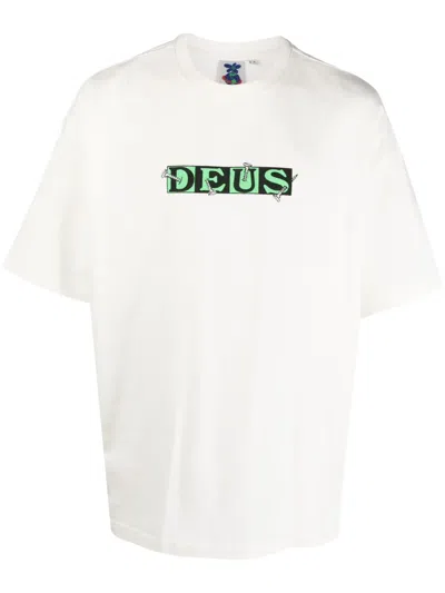Deus Ex Machina Logo-print Cotton T-shirt In White