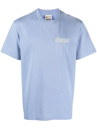 Deus Ex Machina Logo-print Crewneck T-shirt In Blue