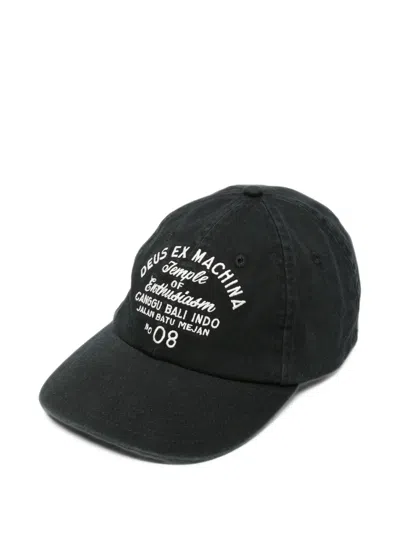Deus Ex Machina Logo-embroidered Baseball Cap In Black