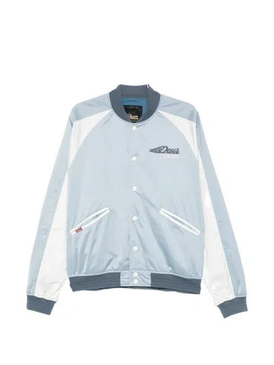 Deus Ex Machina Logo-embroidered Colour-block Jacket In Blue