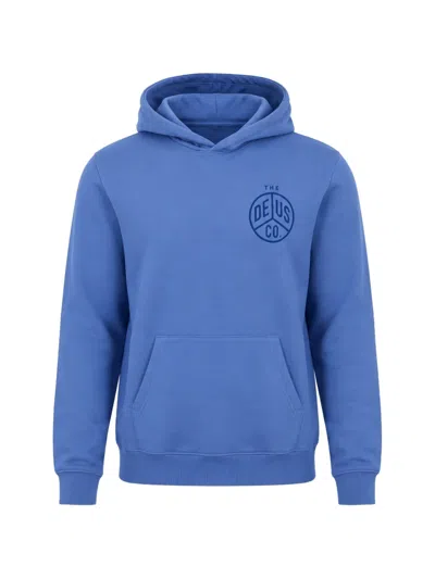 Deus Ex Machina Logo-print Cotton-blend Hoodie In Blue
