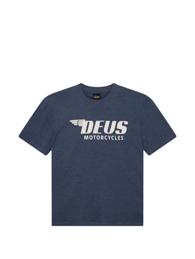 Deus Ex Machina Logo-print Palermo T-shirt In Blue