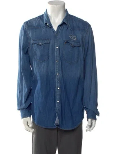 Pre-owned Deus Ex Machina Long Sleeve Denim Shirt In Blue