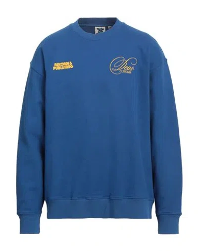 Deus Ex Machina Man Sweatshirt Blue Size L Recycled Cotton, Cotton