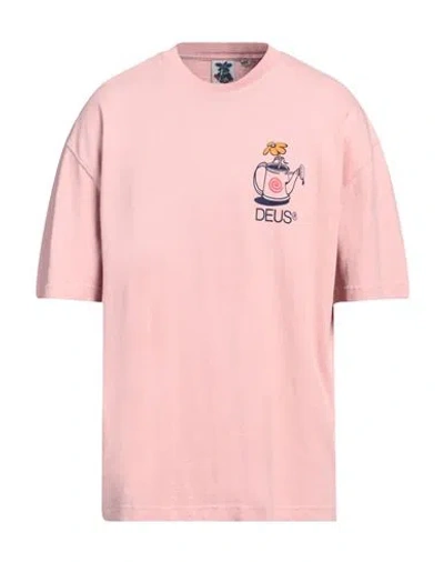 Deus Ex Machina Man T-shirt Pink Size M Recycled Cotton, Cotton In Gold