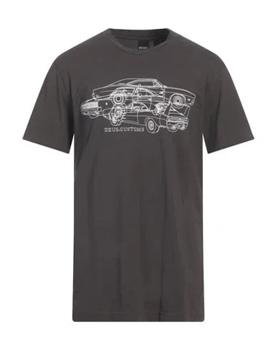 Deus Ex Machina Man T-shirt Taupe Size L Organic Cotton In Grey