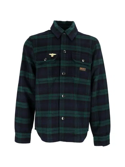 Deus Ex Machina Maxwell Check Shirt In Green