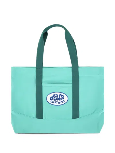 Deus Ex Machina Mazey Logo-patch Tote Bag In Green