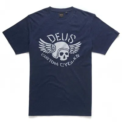 Deus Ex Machina Men's Fly Dirt Tee In Navy Marle In Blue