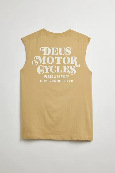 Deus Ex Machina Mosey Muscle Tee In Kangaroo, Men's At Urban Outfitters In Neutral