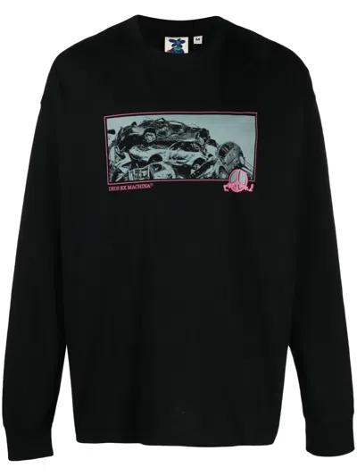 Deus Ex Machina Piece Of Crap Jersey T-shirt In Black