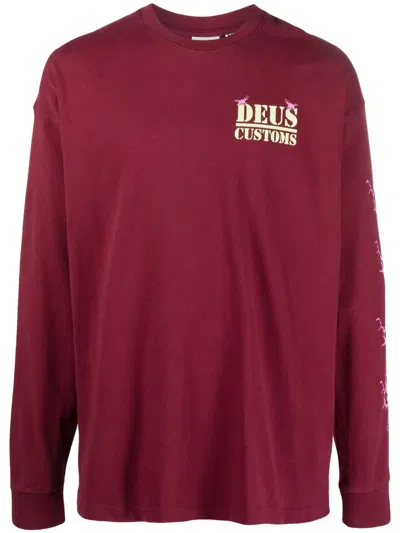 Deus Ex Machina Pub Nuisance Long-sleeve T-shirt In Red