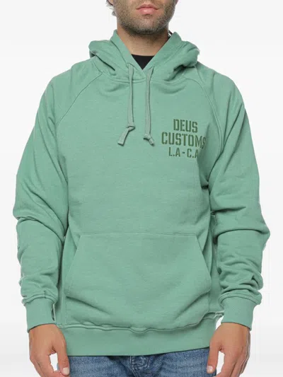 Deus Ex Machina Quay Logo-print Drawstring Hoodie In Animal Print