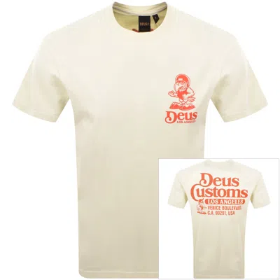 Deus Ex Machina Raptor Box Fit T Shirt Cream