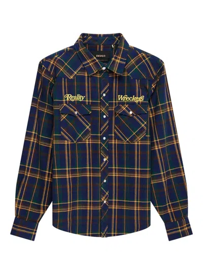 Deus Ex Machina Reality Wreckers Check Shirt In White