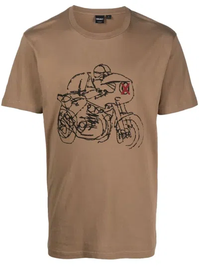 Deus Ex Machina Riding Graphic-print T-shirt In Brown