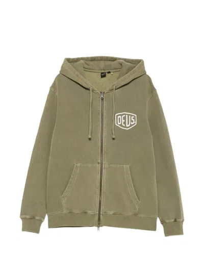 Deus Ex Machina Shield Logo-print Hoodie In Green