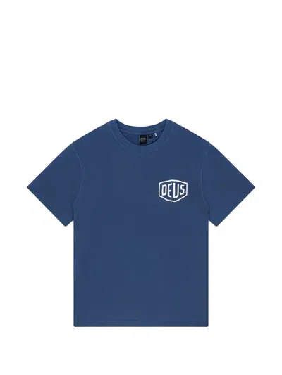 Deus Ex Machina Shield Logo-print T-shirt In Blau