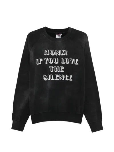 Deus Ex Machina Slogan-print Raglan-sleeve Sweater In Black
