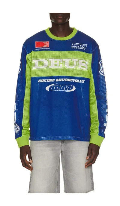 Deus Ex Machina Step Out Moto Jersey In Blue