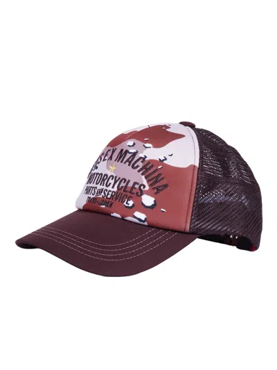 Deus Ex Machina Tokyo Original Address Trucker Camo In Burgundy