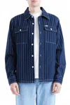 Deus Ex Machina Vacay Stripe Denim Shirt In Indigo In Blue