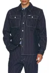 Deus Ex Machina Vacay Stripe Denim Shirt In Indigo In Blue