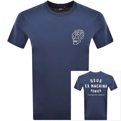 Deus Ex Machina Venice Skull T Shirt Blue In Brown