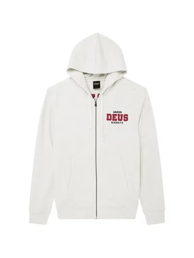 Deus Ex Machina Zip-up Hoodie In White
