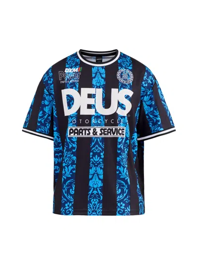Deus Mens Nouveau Moto Graphic T-shirt Blue