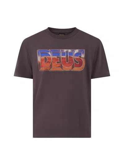 Deus Mens Recycled Blend Desert Rambler T-shirt In Anthracite Grey