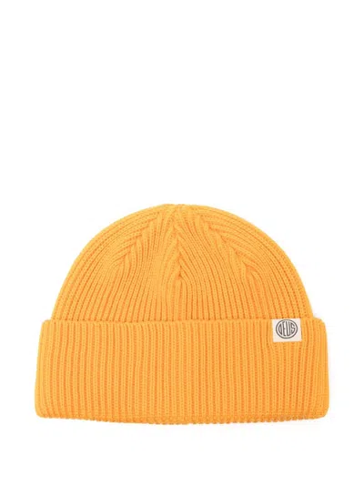 Deus Ribbed Wool Beanie In Yellow