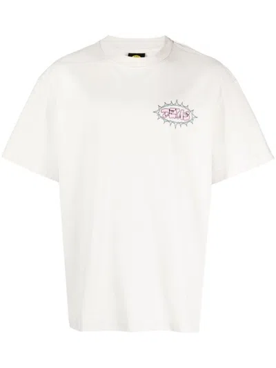 Deus White Logo-print Cotton T-shirt