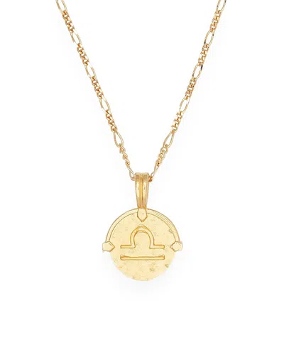 Deux Lions Jewelry Baby Girls' Zodiac Necklace In K Gold Plated - Libra