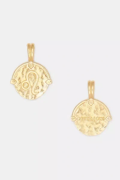 Deux Lions Jewelry Gold Baby Zodiac Necklace In Brown