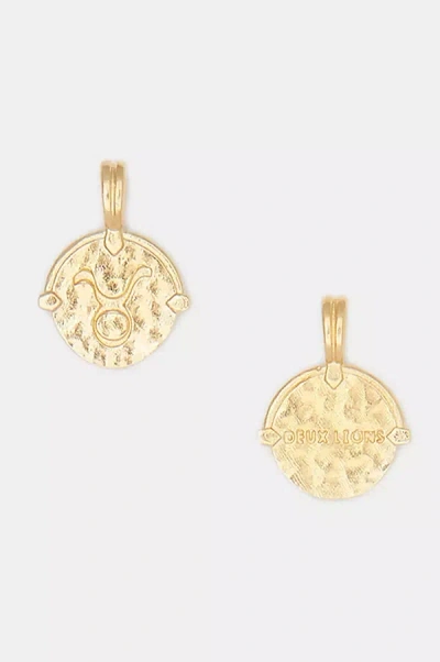 Deux Lions Jewelry Gold Baby Zodiac Necklace In Brown