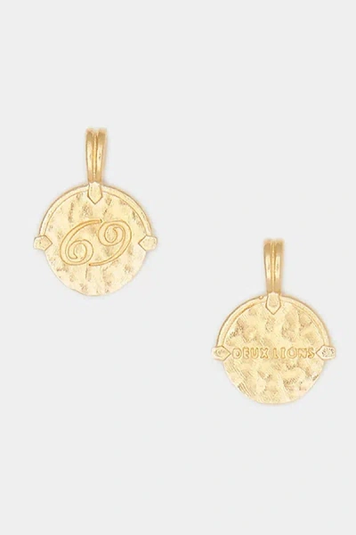 Deux Lions Jewelry Gold Baby Zodiac Necklace In Brown