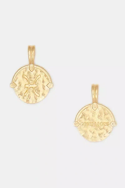 Deux Lions Jewelry Gold Baby Zodiac Necklace In White